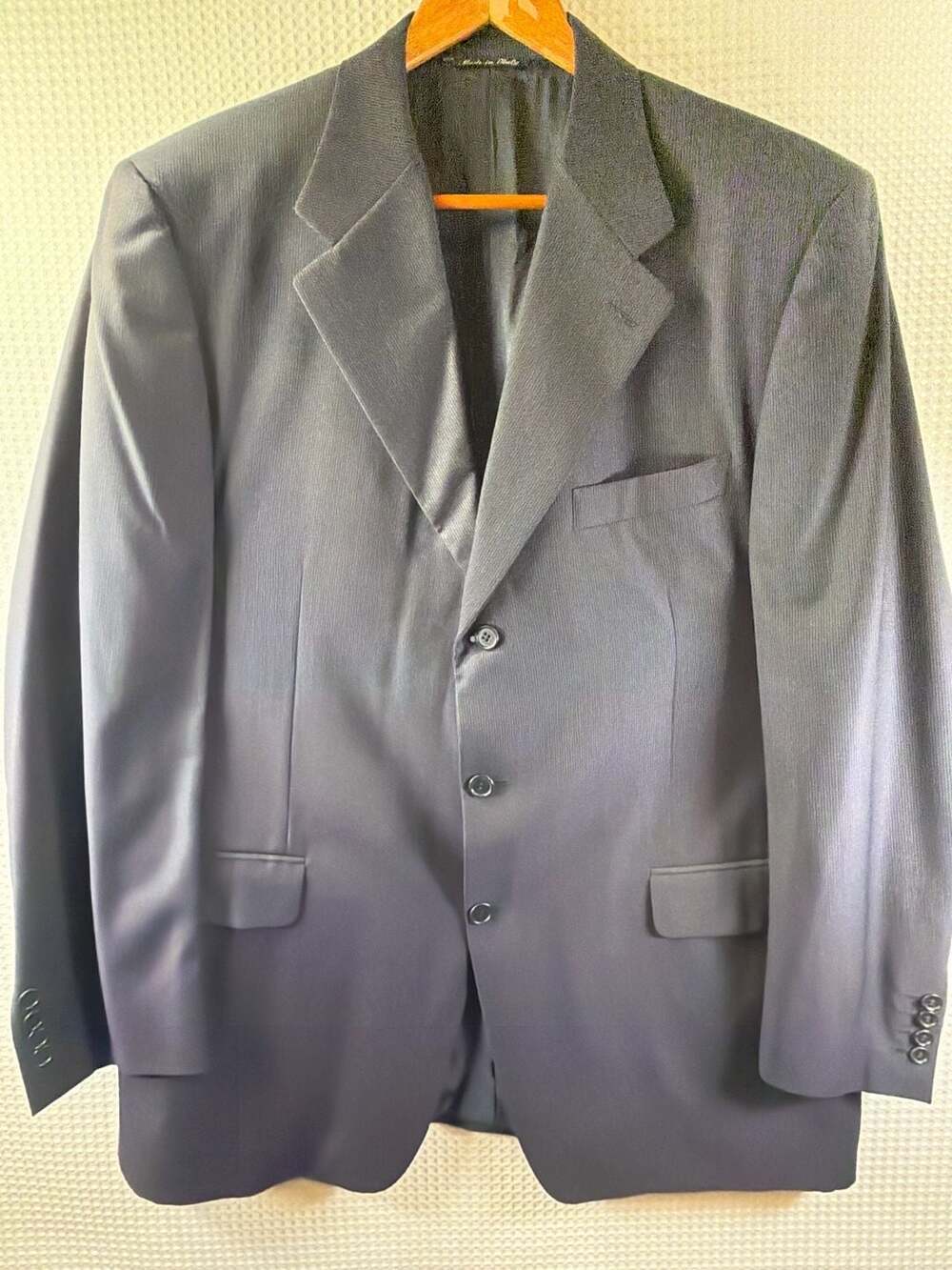 Canali Pinstripe Blazer Jacket, 100% Pure Wool, Made in Italy 42R